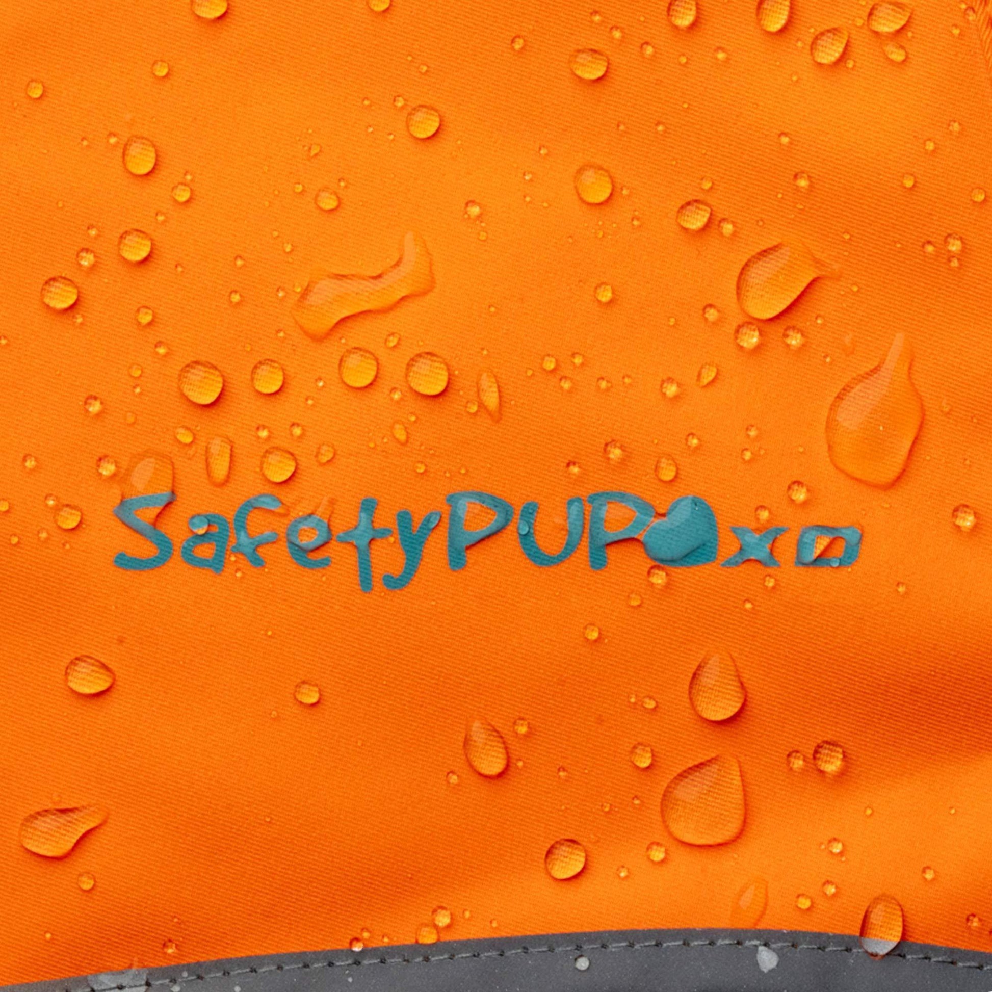 SafetyPUP XD Waterproof Hi Visibility Reflective Blaze Orange Dog Jacket with Light Fleece Lining LARGE For Pet With Love