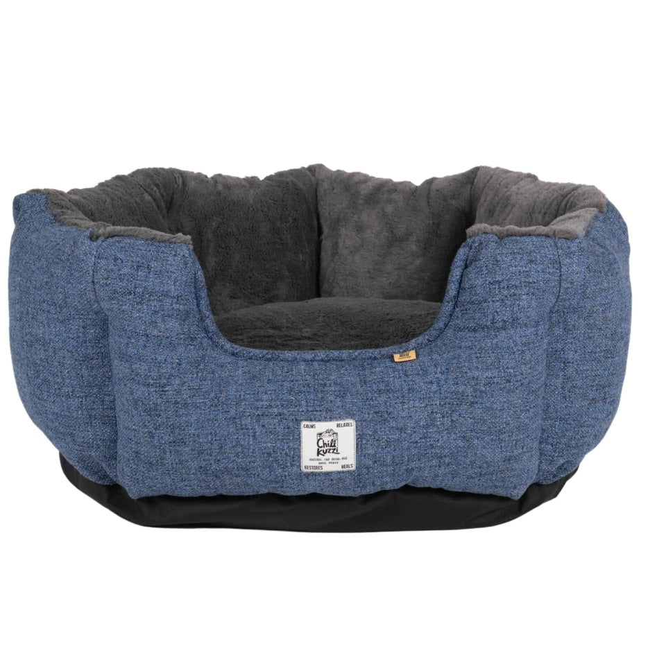 DGS Pet Products Chill Kuzzi FIR Round Bed Large Blue 36 x 36 x 15 For Pet With Love