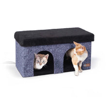 Load image into Gallery viewer, K&amp;H Pet Products Thermo-Kitty Duplex Navy Blue 12 x 24 x 12 For Pet With Love
