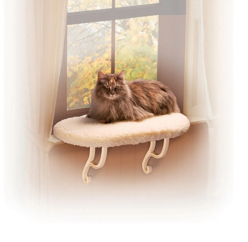 K&H Pet Products Kitty Sill Unheated White 14 x 24 x 9 For Pet With Love