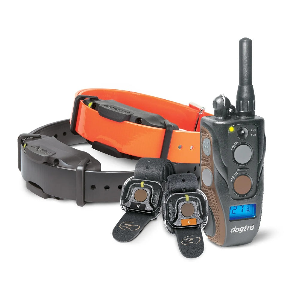 Dogtra 3/4 Mile 2 Dog Remote Trainer with Handsfree Boost and Lock Unit Black For Pet With Love