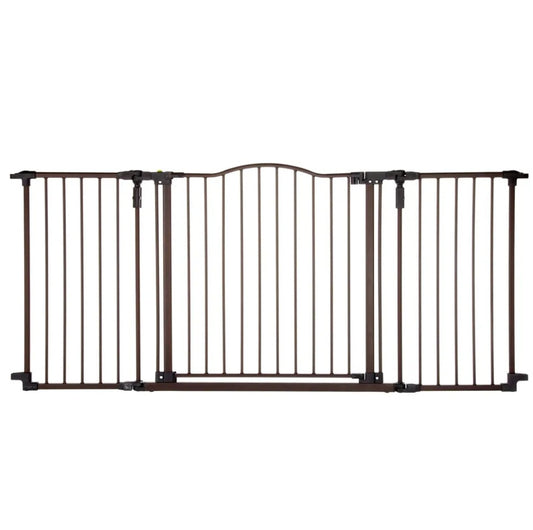 North States Deluxe Décor Wall Mounted Pet Gate Medium Matte Bronze 38.3 - 72 x 30 For Pet With Love