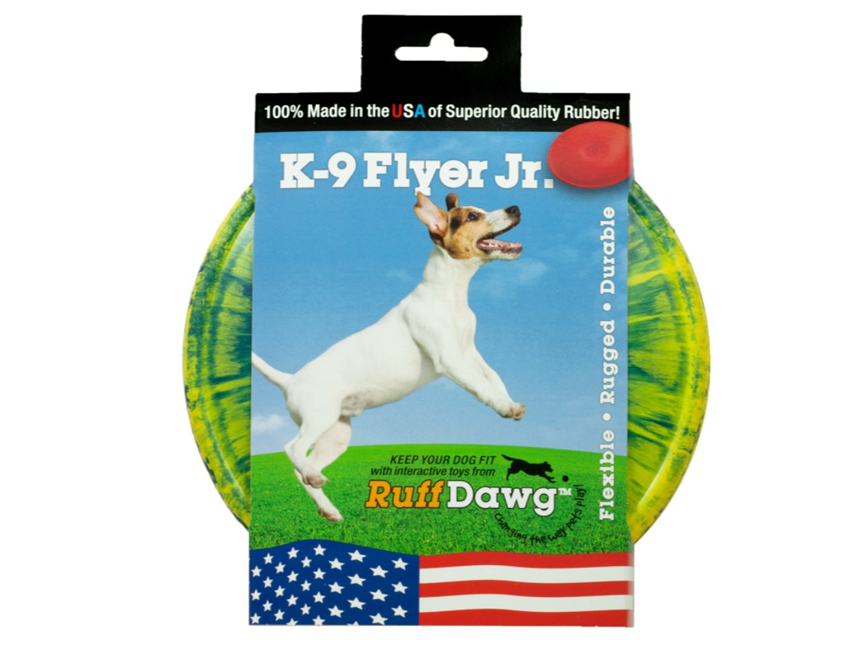 Ruff Dawg K9 Flyer Jr Dog Toy Assorted Colors 5.5 x 5.5 x 0.2 For Pet With Love