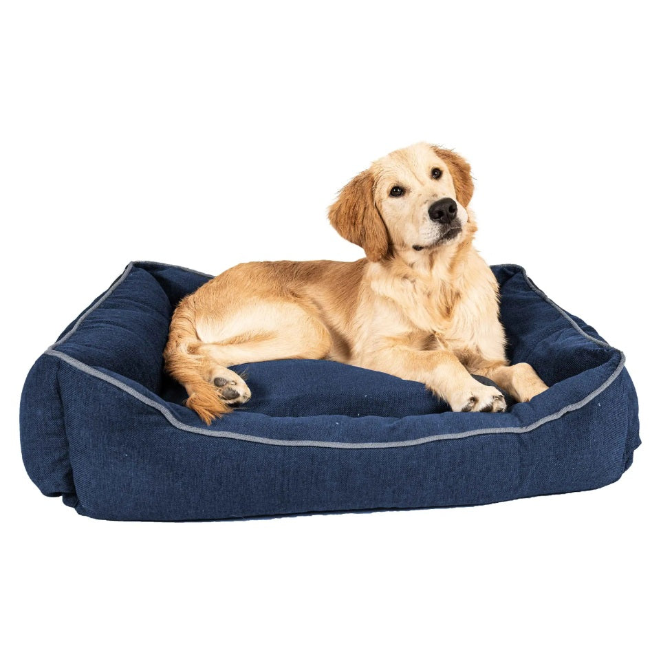 DGS Pet Products Repelz-It Upholstery Chenille Lounger Pet Bed Medium Blue/Grey 26 x 24 x 7.9 For Pet With Love