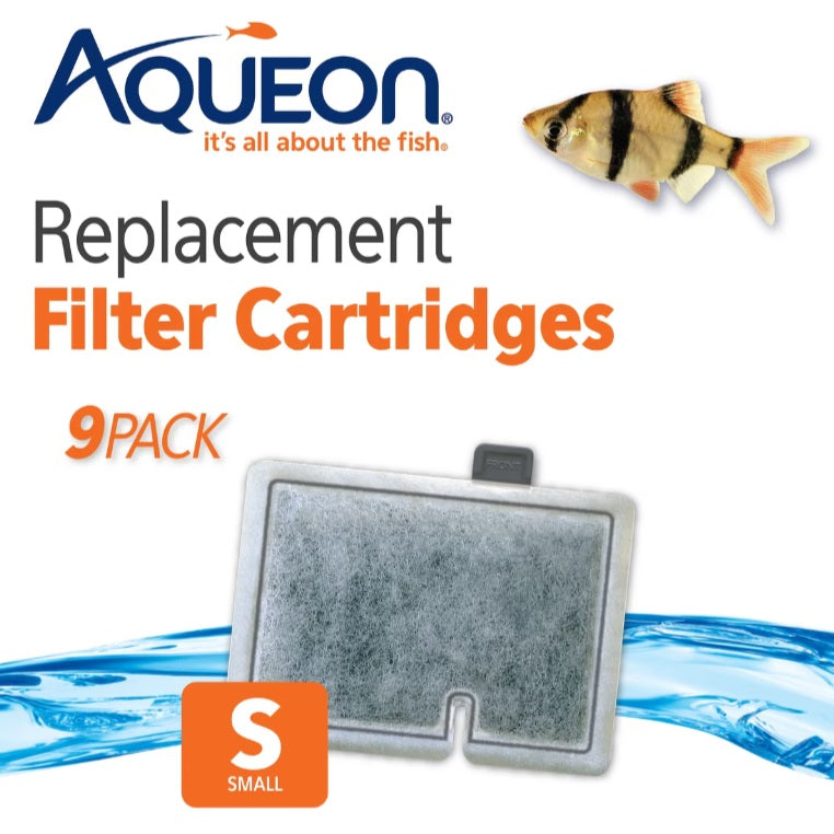 Aqueon Replacement Filter Cartridge 9 pack Small 6.2 x 2 x 6.2 For Pet With Love