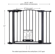 Load image into Gallery viewer, North States MyPet Wide Deco EasyPass Pet Gate with Auto Close 5442 1.75 x 29.75-40.5 x 31 For Pet With Love
