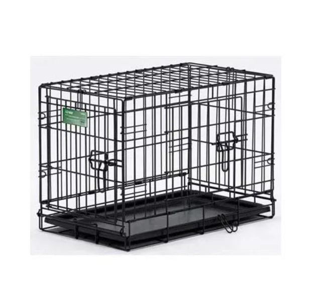 Midwest Dog Double Door i-Crate Black 18″ x 12″ x 14″ For Pet With Love
