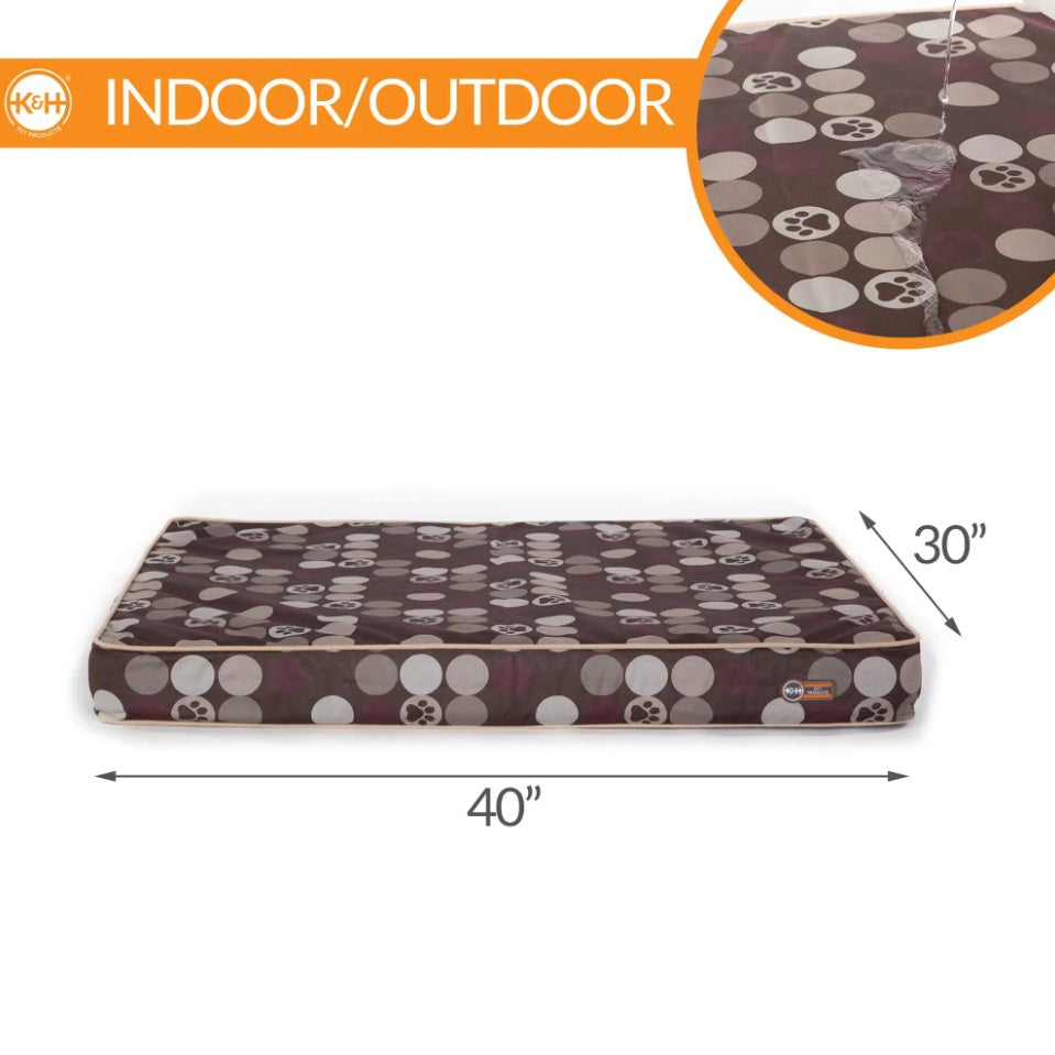 K&H Pet Products Superior Orthopedic Indoor/Outdoor Bed Medium Brown 40 x 30 x 4 For Pet With Love
