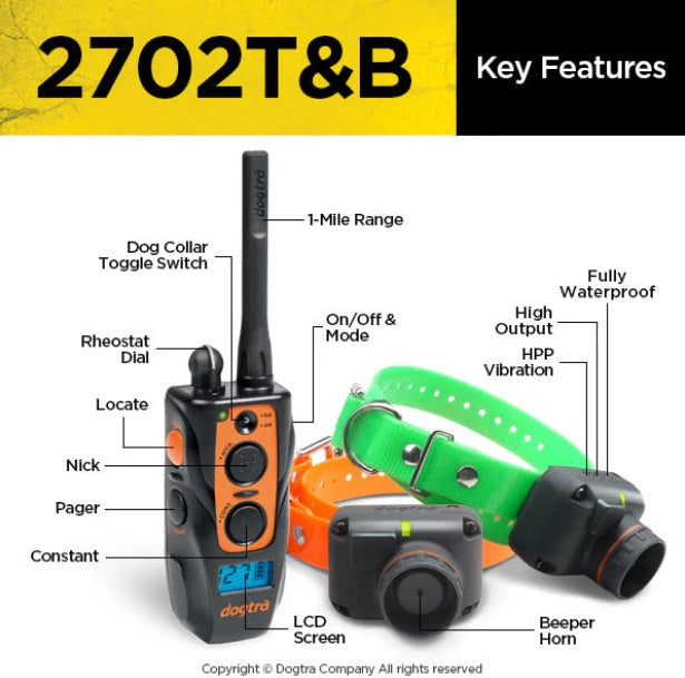Dogtra Training and Beeper 1 Mile 2 Dog Remote Trainer For Pet With Love