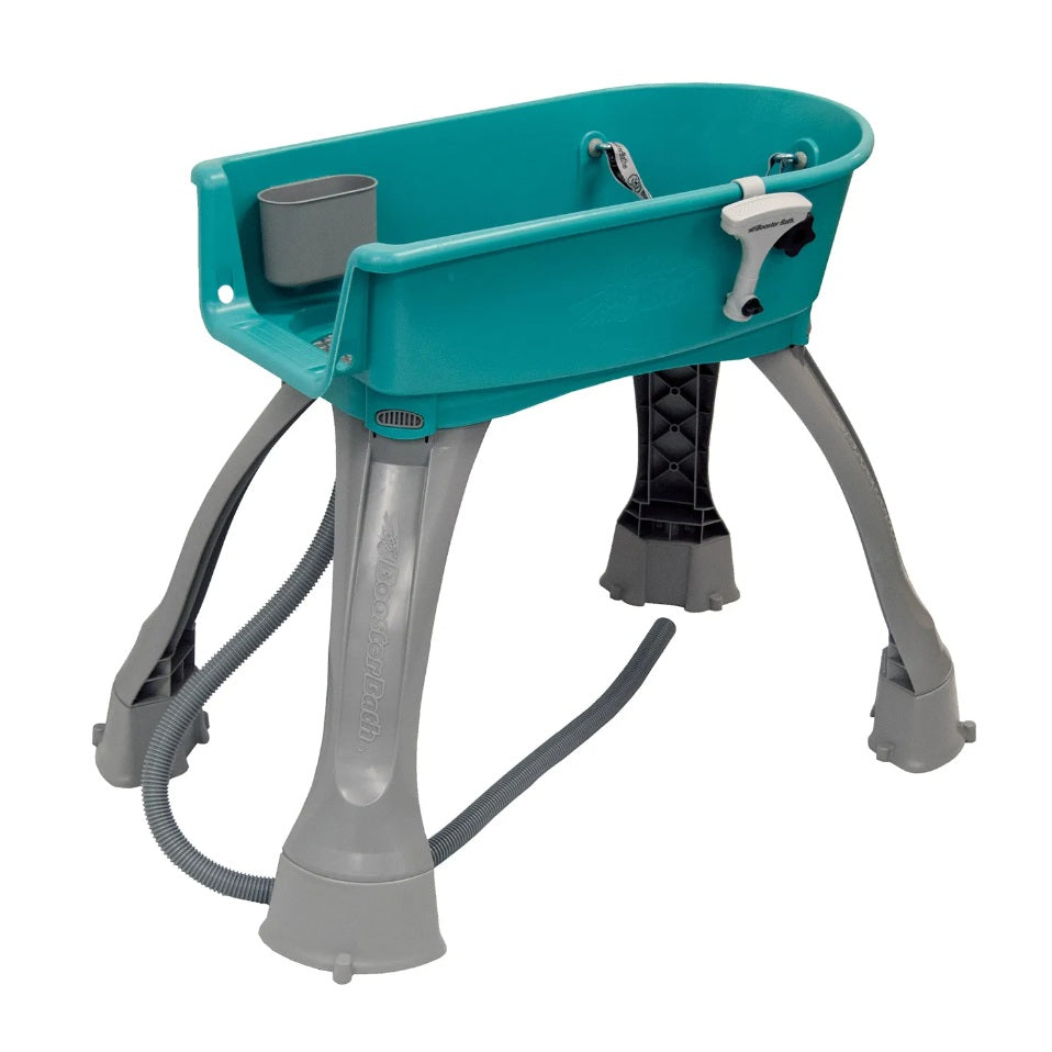 Booster Bath Elevated Dog Bath and Grooming Center Medium Teal 33 x 16.75 x 10 For Pet With Love