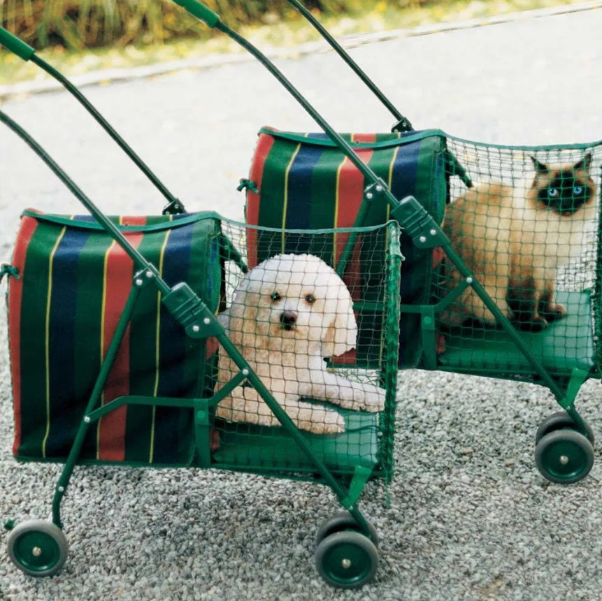 Kittywalk Original Stripe Pet Stroller Striped 26” x 14” x 35.5″ For Pet With Love