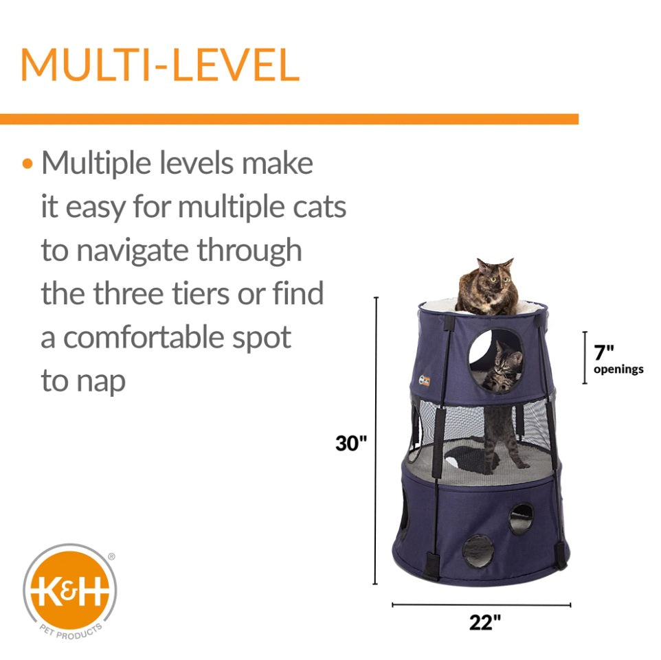 K&H Pet Products Kitty Tower Gray 22 x 22 x 30 For Pet With Love
