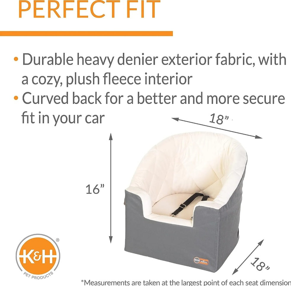 K&H Pet Products Bucket Booster Pet Seat Knock Down Unheated Gray 18 x 18 x 16 For Pet With Love