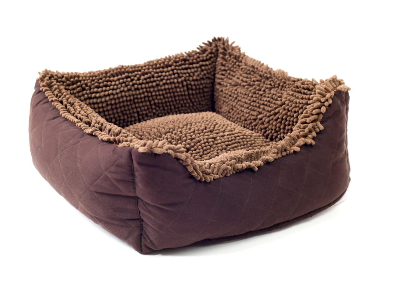 DGS Pet Products Dirty Dog Lounger Bed Large Brown 31 x 27 x 9 For Pet With Love