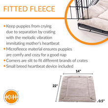 Load image into Gallery viewer, K&amp;H Pet Products Mother’s Heartbeat Puppy Crate Pad Small Light Gray 14 x 22 x 0.5
