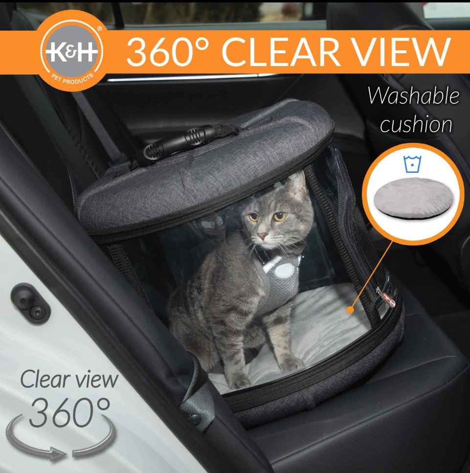 K&H Pet Products Mod Capsule Soft-Sided Pet Carrier for Cats Gray 17 x 17 x 15.5 For Pet With Love