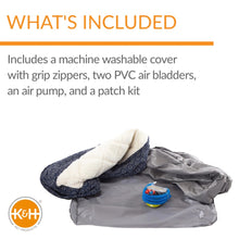 Load image into Gallery viewer, K&amp;H Pet Products Air Sofa Pet Bed Geo Flower Medium Navy 27 x 36 x 8 For Pet With Love
