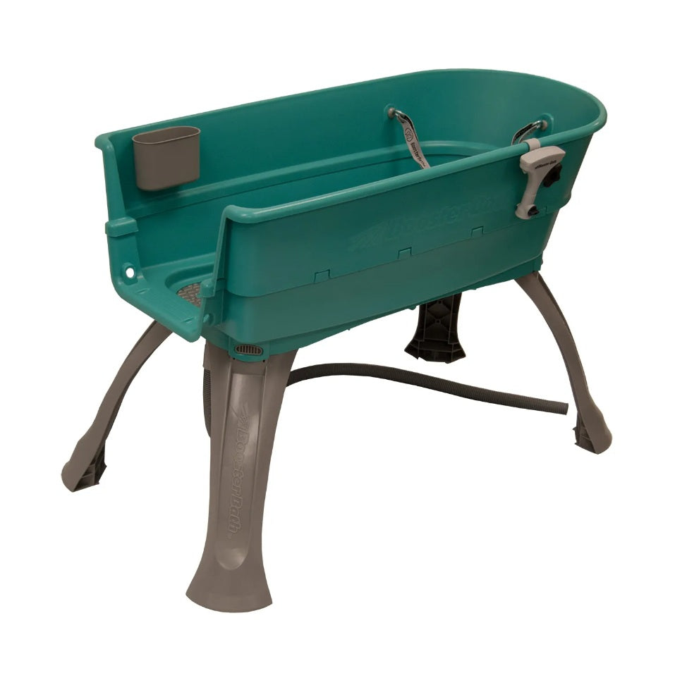 Booster Bath Elevated Dog Bath and Grooming Center Large Teal 45 x 21.25 x 15 For Pet With Love