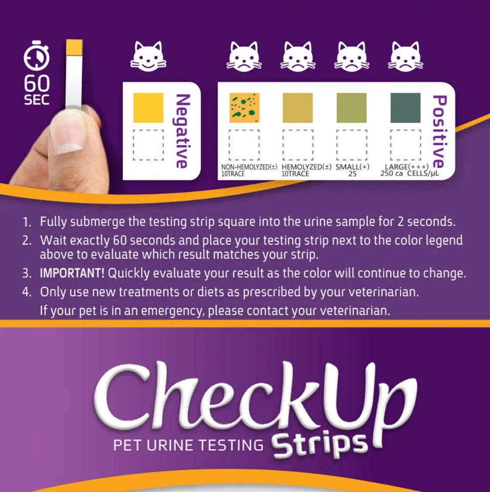 Coastline Global CheckUp Dog and Cat Urine Testing Strips for Detection of Blood in Urine 50 count 4 x 1.5 x 1.5 For Pet With Love