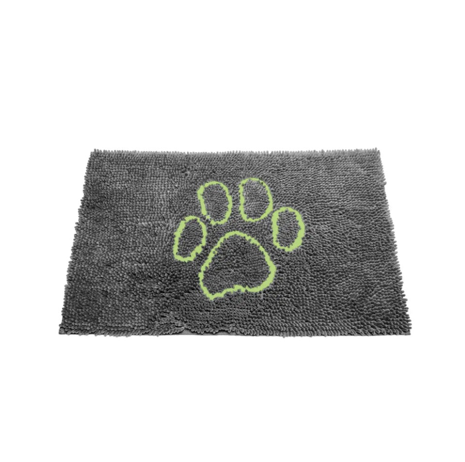 DGS Pet Products Dirty Dog Door Mat Small Cool Grey/Lime Green 23 x 16 x 2 For Pet With Love