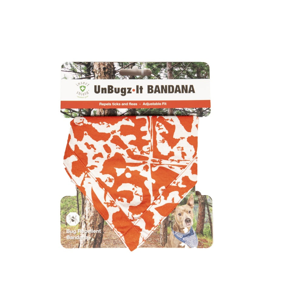 DGS Pet Products Unbugz-It Bandana Large Abstract Orange For Pet With Love