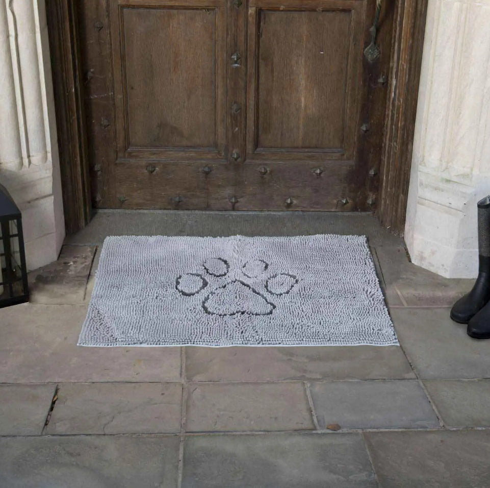 DGS Pet Products Dirty Dog Door Mat Small Silver Grey 23 x 16 x 2 For Pet With Love