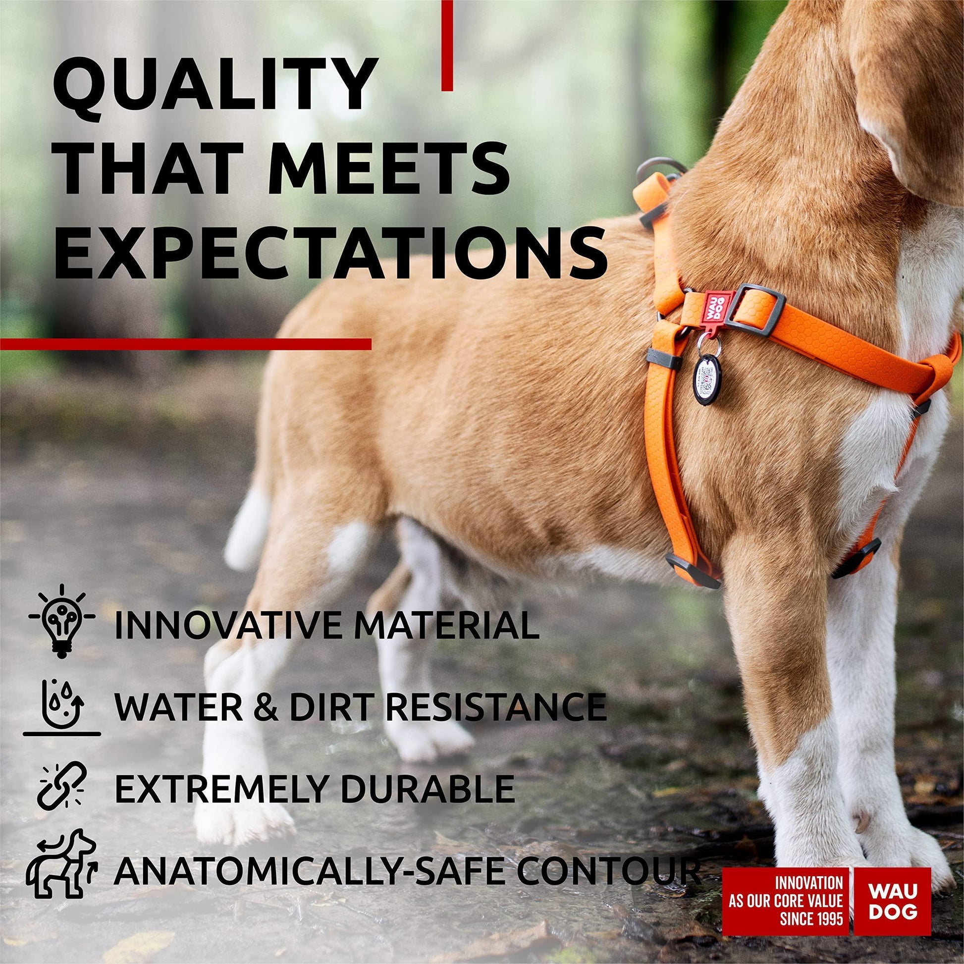 Waterproof Dog Harness   Adjustable Dog Harness for Large Dogs Small and Medium For Pet With Love