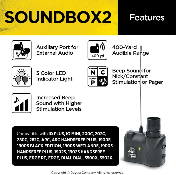 Dogtra Sound Box for Remote Trainers Version 2 Black For Pet With Love