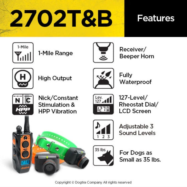 Dogtra Training and Beeper 1 Mile 2 Dog Remote Trainer For Pet With Love