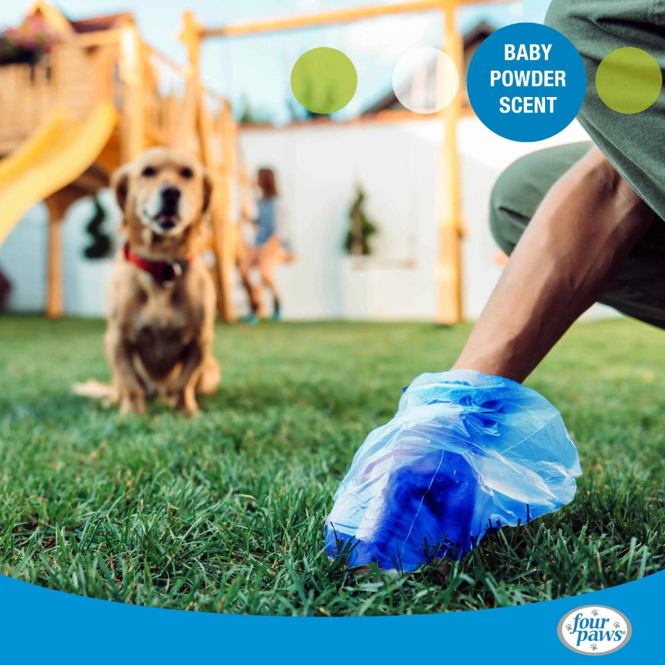 Four Paws Wee-Wee Scented Dog Waste Bags 60 Count Blue For Pet With Love