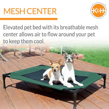 Load image into Gallery viewer, K&amp;H Pet Products Original Pet Cot Elevated Pet Bed Large Green/Black 30 x 42 x 7 For Pet With Love
