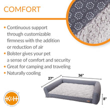 Load image into Gallery viewer, K&amp;H Pet Products Air Sofa Pet Bed Geo Flower Medium Gray 27 x 36 x 8 For Pet With Love
