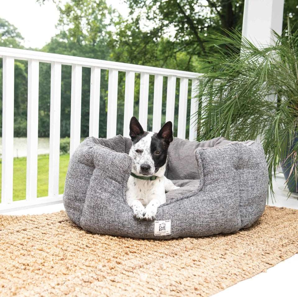 DGS Pet Products Chill Kuzzi FIR Round Bed Large Grey 36 x 36 x 15 For Pet With Love