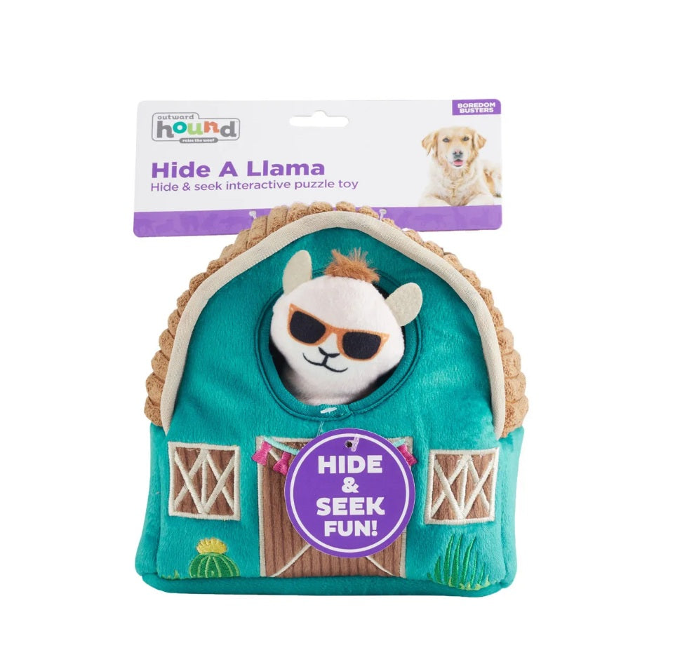 Outward Hound Hide A Llama Plush Dog Toy Teal 6.75 x 4 x 6 For Pet With Love