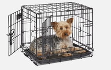 Load image into Gallery viewer, Midwest Dog Double Door i-Crate Black 18″ x 12″ x 14″ For Pet With Love

