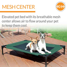 Load image into Gallery viewer, K&amp;H Pet Products Original Pet Cot Elevated Pet Bed Medium Green/Black 25 x 32 x 7 For Pet With Love
