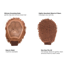 Load image into Gallery viewer, DGS Pet Products Dirty Dog Grooming Mitt Brown 10 x 7 x 1 For Pet With Love
