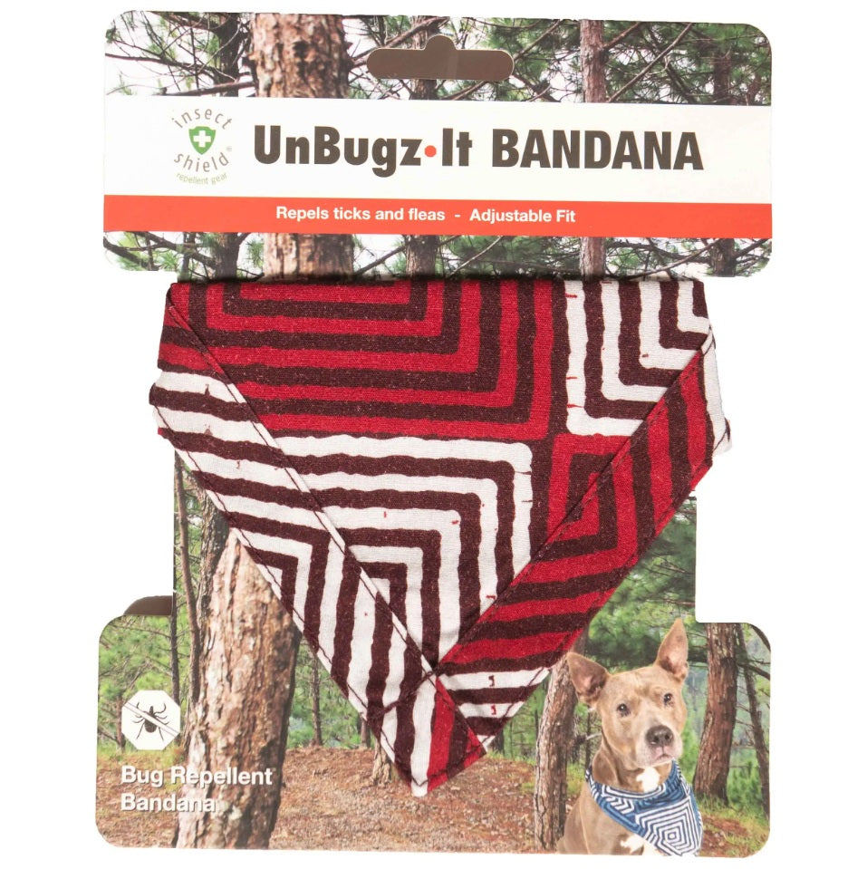 DGS Pet Products Unbugz-It Bandana Medium Square Red 10 x 7 x 0.1 For Pet With Love