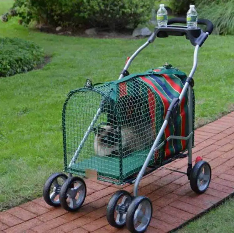 Kittywalk Original Stripe Pet Stroller Striped 26” x 14” x 35.5″ For Pet With Love