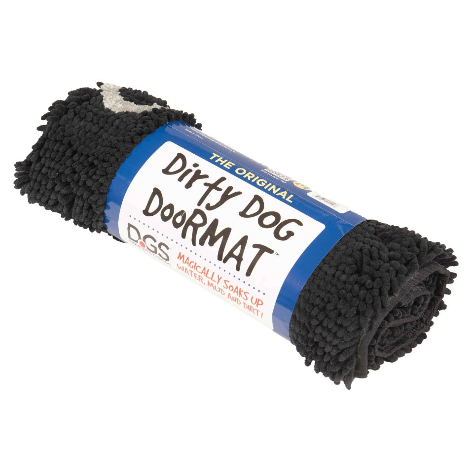 DGS Pet Products Dirty Dog Door Mat Small Black Hue 23 x 16 x 2 For Pet With Love