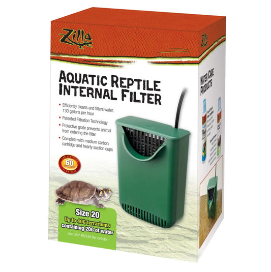 Zilla Aquatic Reptile Internal Filter Size 20 Green 5 x 4 x 8 For Pet With Love