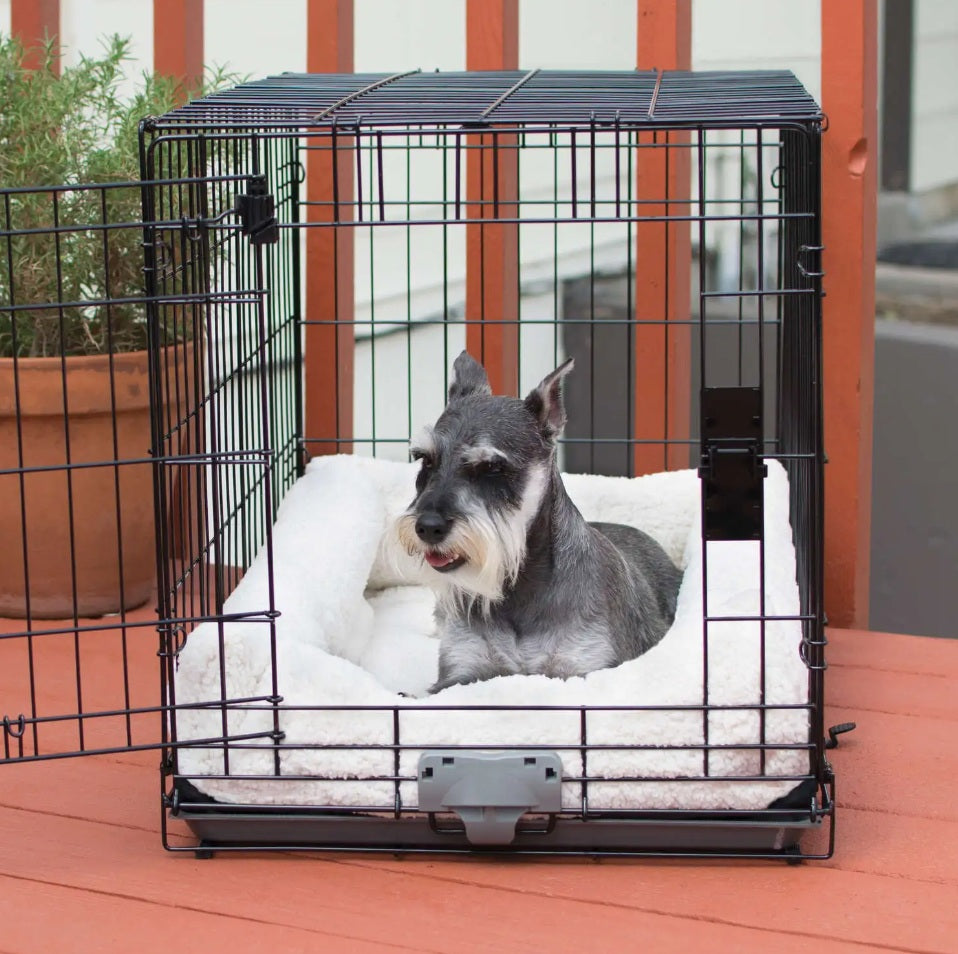 K&H Pet Products Deluxe Bolster Dog Crate Pad Small Natural 20 x 25 x 3.5 For Pet With Love
