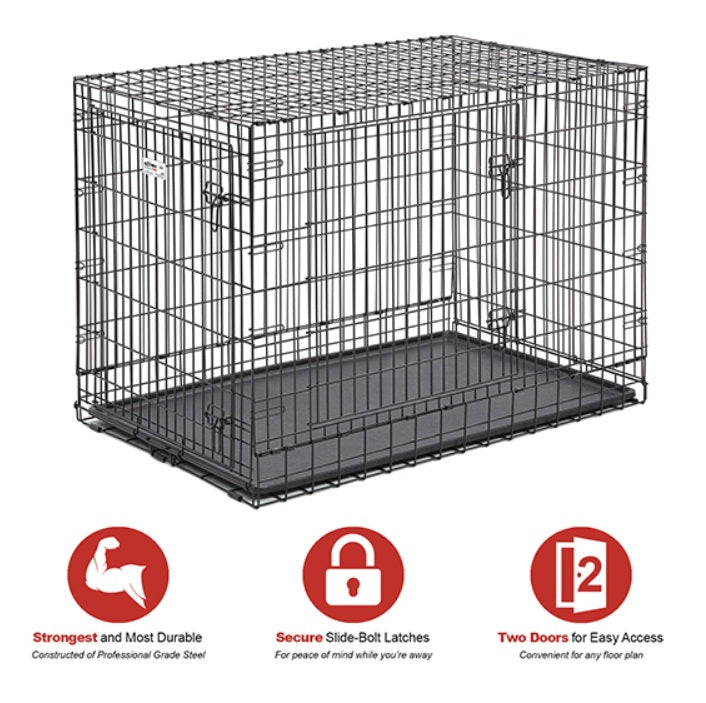 Midwest Ultima Pro Double Door Dog Crate Black 49 x 30 x 34.50 For Pet With Love