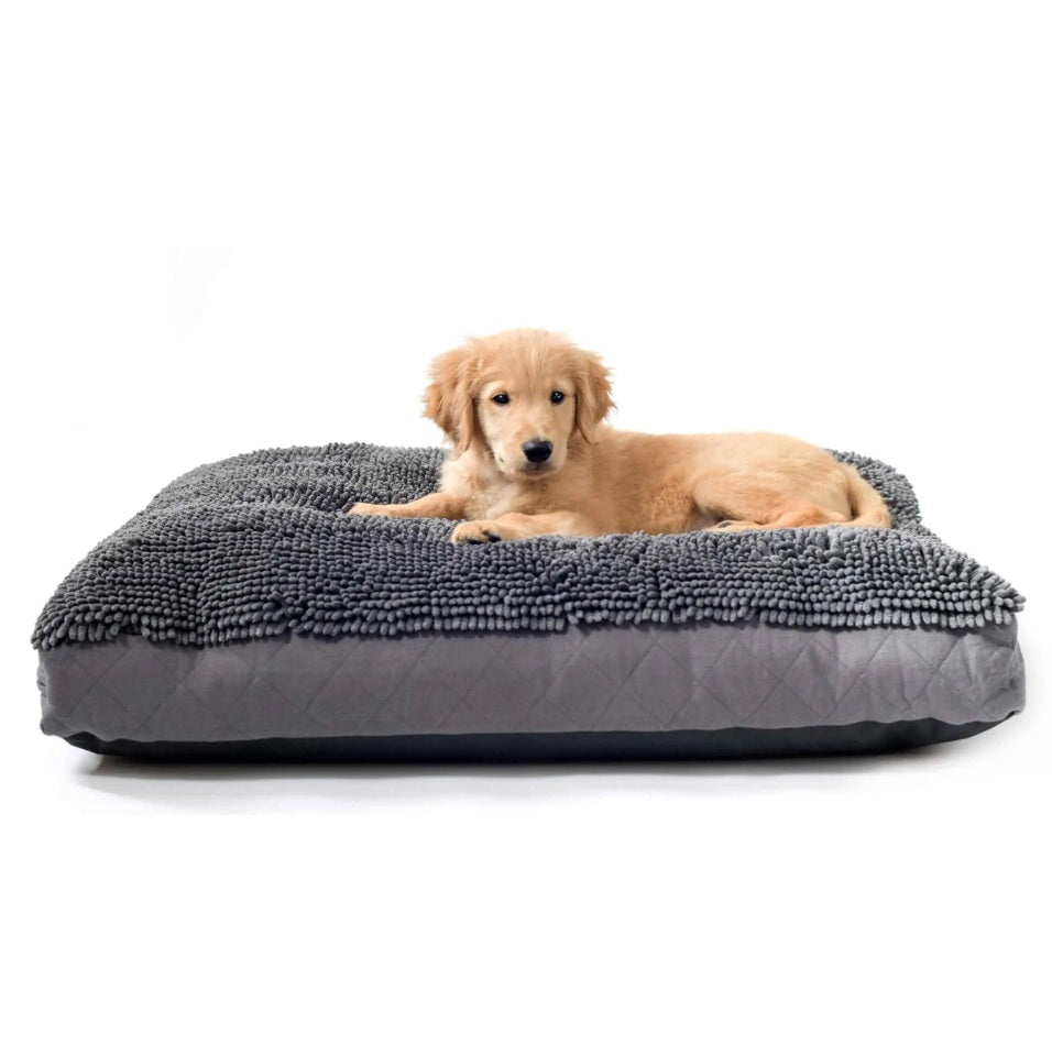 DGS Pet Products Dirty Dog Rectangle Bed Extra Large Cool Grey 36 x 48 x 4 For Pet With Love
