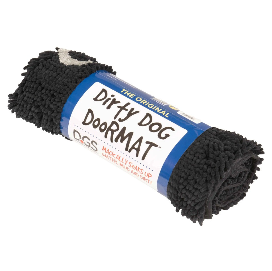 DGS Pet Products Dirty Dog Door Mat Large Black Hue 35 x 26 x 2 For Pet With Love