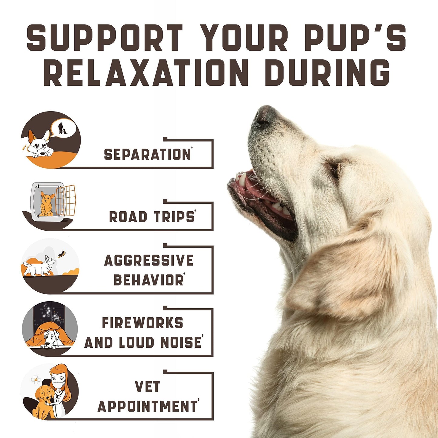 Kinpur Pet Care Natural Dog Calming Chews w/Hemp Oil and Valerian Root. Chicken Flavor. 180 Chews For Pet With Love
