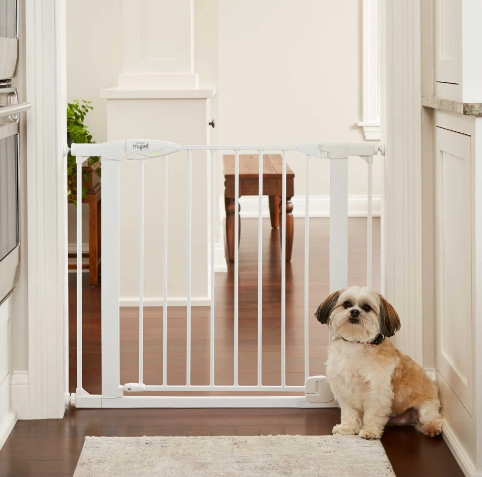 North States MyPet Ultimutt Walk Thru Pet Gate with Auto Close 5435 1.75 x 29.75-37.5 x 30 For Pet With Love