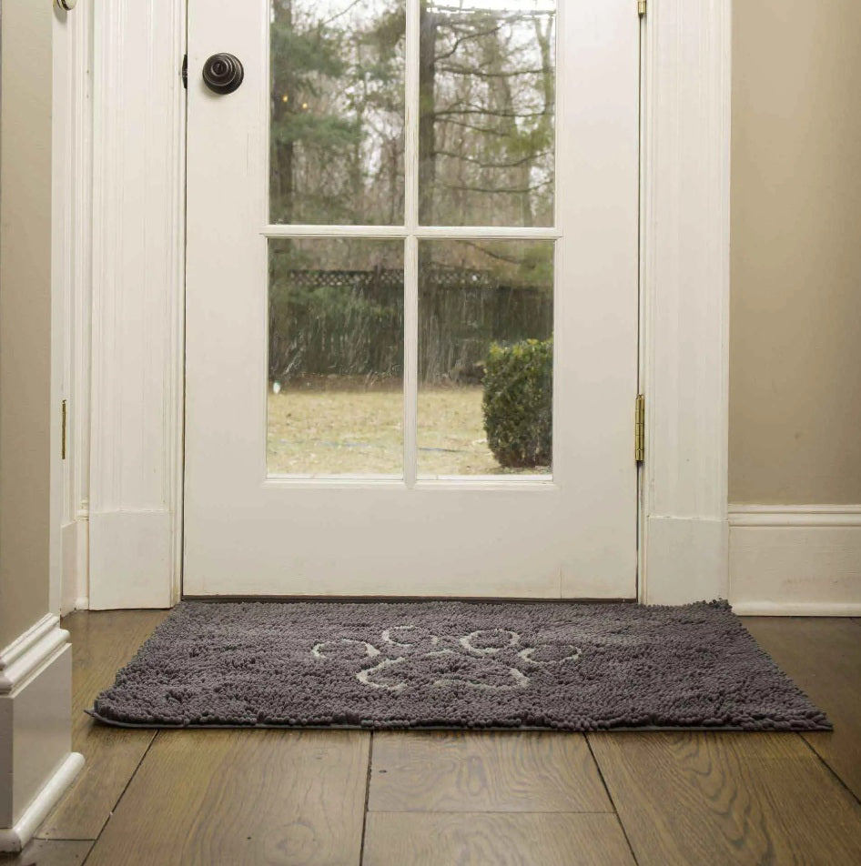 DGS Pet Products Dirty Dog Door Mat Large Misty Grey 35 x 26 x 2 For Pet With Love