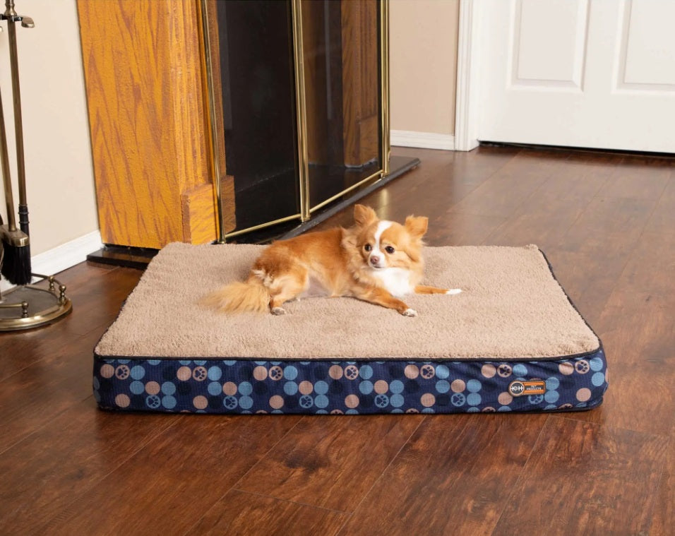 K&H Pet Products Superior Orthopedic Dog Bed Small Navy Blue 27 x 36 x 4 For Pet With Love
