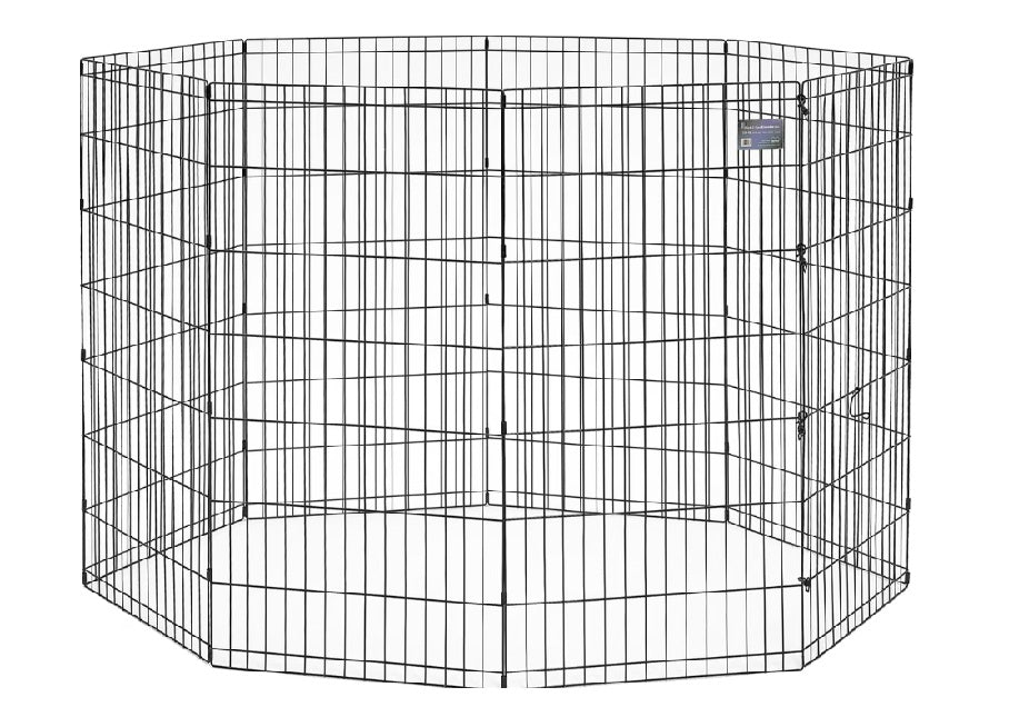 Midwest Black E-Coat Pet Exercise Pen with Walk-Thru Door 8 Panels Black 24 x 48 For Pet With Love
